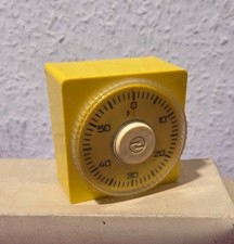 DDR KURZZEITWECKER EIERUHR in GELB -funktionstüchtig- VINTAGE OSTALGIE