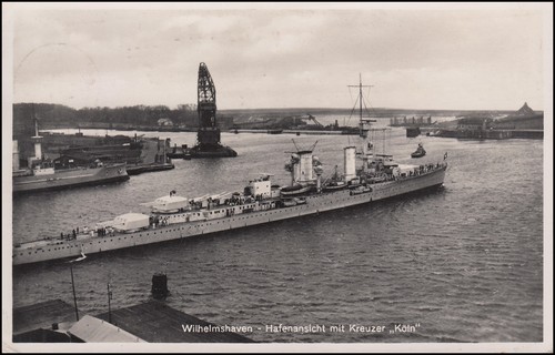 Wilhelmshaven hafenansicht - ak,