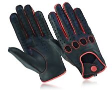 Herren Klassisch Retro Stil Qualität Chauffeur Echt Leder Fahrhandschuhe