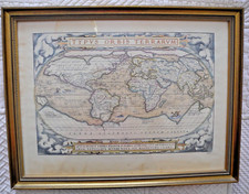 Welt u. Kontinente TYPUS ORBIS TERRARUM Hogenberg Ortelius orig. Kupfertiefdruck