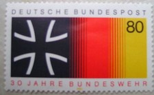 1 Briefmarke BRD 80 Pf. Schwarz-Rot-Gold -Bundeswehr Hoheitszeichen - Philatelie