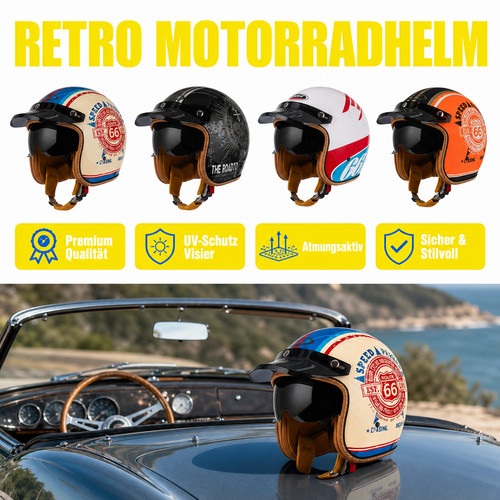 Retro motorradhelm quadhelm - motorradhelm,