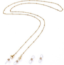 Brillenkette Brillenband Perlen gold Sommer Geschenk Sonnenbrillenkette Luxus