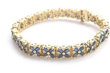 Armkette 750 Gold 18 Karat Gelbgold Armband bracelet Diamanten Saphir G3785/25