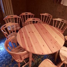 Essgruppe, Landhaus, Kiefer Tisch ausziehbar, 12 Stühle