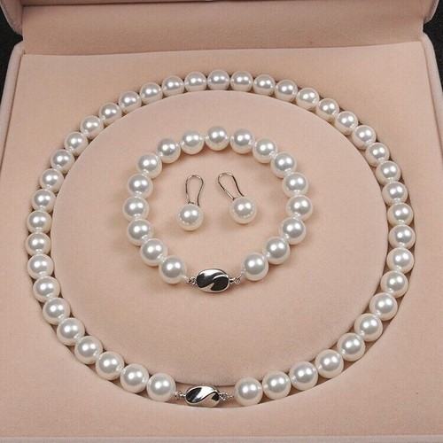 Schmuckset weiß perlenkette - schmuckset,