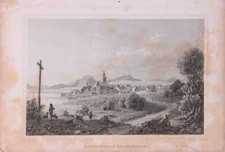 Radolfszell am Bodensee Original-Stahlstich von J. Umbach um 1840
