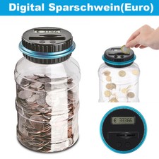 Spardose mit Zählwerk Münzzähler Sparschwein Digital Sparbüchse LCD Display 1.5L