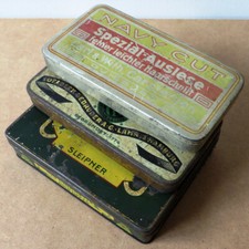 NAVY CUT ~ BATSCHARI ~ GOLD-MEDAL = 3 St. antike Tabak- und Zigaretten Dosen TOP