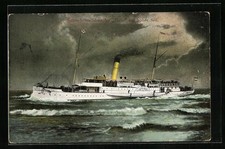 Ansichtskarte Salon-Schnelldampfer Freia auf hoher See 1910 
