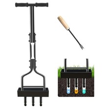 Aerifizierer für Rasen Metall 38cm 3 Zinken Bodenbelüftung Gartengerät