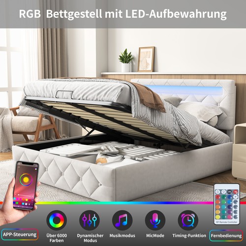 Boxspringbett 140x200 mit - boxspringbett, cm