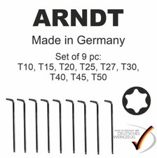 LANGES Torx-Set 9 STCK. MASSIV DOPPELENDIG Offset Schraubenschlüssel Sicherheit Stern Schraubendreher Schlüssel