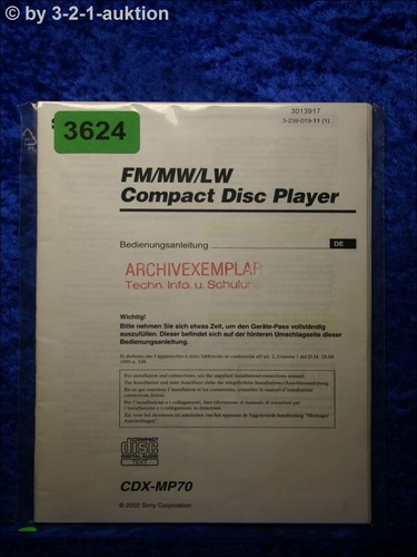 Sony bedienungsanleitung cdx - sony,