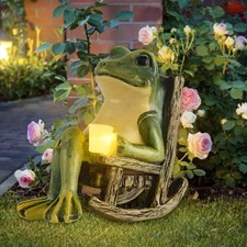 Gartendeko Solar Frosch Statue