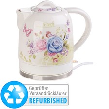 Rosenstein & Söhne Keramik-Wasserkocher mit BlumenmusterVersandrückläufer