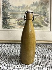 Antiker Steinzeug Flasche Lasiert Um 1900