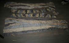 2 Vorhänge Vorhang  mit Volant und Quasten Vintage aus den 50er Jahre bleu-grau