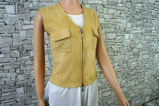 MARIA DI RIPABIANCA EXTRAVAGANTE DAMEN ECHTES LEDER ÜBERZIEHER JACKE WESTE 36 