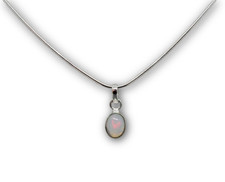 Echter OPAL+Edelsteinanhänger+Äthiopien+ mit 925er SILBER SCHLANGENKETTE L:45 cm