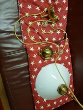 Wunderschöne Disigner Deckenlampe Lampenschirm Weiss Messing Kugel 