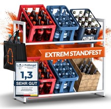 Heldenwunder Getränkekistenregal 6 Kästen Metall Sixpack-Halter weiss