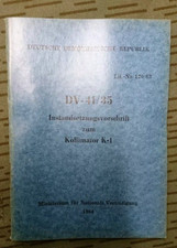 NVA  VORSCHRIFT DV-41/35 INSTANDSETZUNGSVORSCHRIFT ZUM KOLLIMATOR K-1