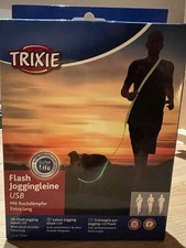 Trixie Flash Joggingleine mit Ruckdämpfer USB Freihandleine 1,85-2,55m/25mm *NEU