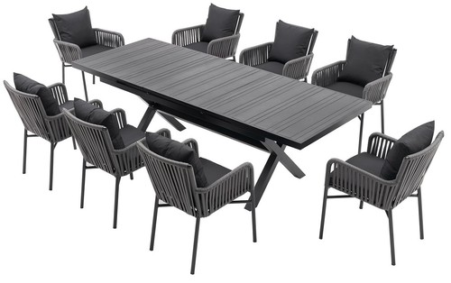 Sitzgruppe aluminium - 8+1,