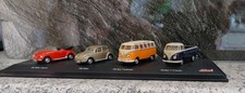 4 Automodelle Fa. Schuco, 1:72, Vw Käfer + Busse T1, Vitrinenmodelle
