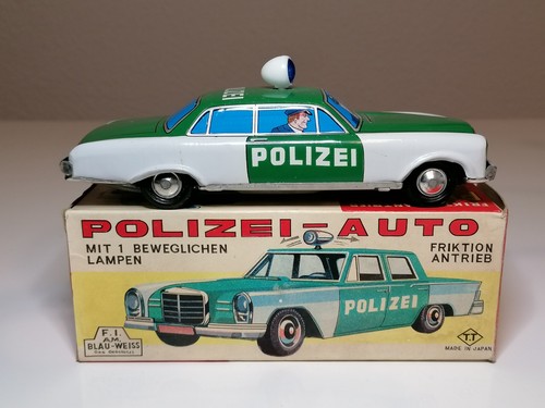 Vintage blechspielzeug polizei - vintage,