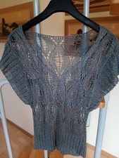 Pullover, Strick, Damen, grau, Gr. 40, wenig getragen, Glanzgarn, bügelfrei