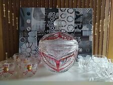 Bleikristall - Bowle - Service - Anna Hütte  12 X Davon 5 Schleuderstern Tassen 