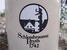 SCHLOSSBRAUEREI REUTH Tonkrug Maßkrug Bierkrug Bierglas 1 l Erbendorf Oberpfalz