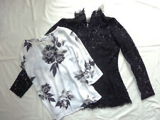 H & M 2 Teile, Bluse + Spitzenbluse mit Top, Gr. S, schwarz, festlich