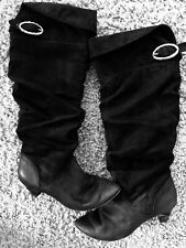 Stiefel 39 Schwarz Graceland Schuhe Schnallen  Silber  Tanz Overknee  Edel