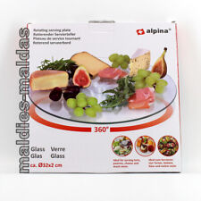 Servierplatte aus Glas drehbar ca. 32cm Tortenplatte Kuchenplatte Käseplatte NEU