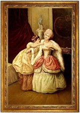 Ölbild, Ladies in eleganten Kleidern, Gemälde handgemalt signiert F:60x90cm