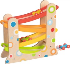 Autorennbahn mit 3 Autos | 28,9 x 8,5 x 28 cm,Holz, 4 Teile, per Stück | 53810