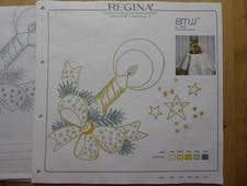 Deko-Decke "Sternchenschleife" zum Sticken von REGINA, 80 x 80 cm