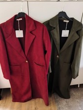 MADE IN ITALY toller Mantel Velourslederimitat Gr. 38 40 42 44 NEU