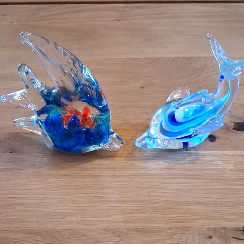 Glasfigur fisch - 2x,