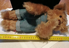  Clemens Teddy Benjamin, liegend mit Jeans bekleidet, 30cm lang, Sammlerstück