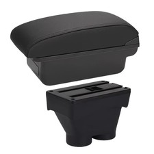 Für PEUGEOT 208 (2012-2019) MITTELARMLEHNE PASSFORM ARMLEHNE LEDER SCHWARZ