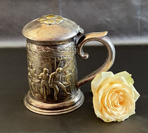 Jugendstil bierkrug metall - jugendstil,