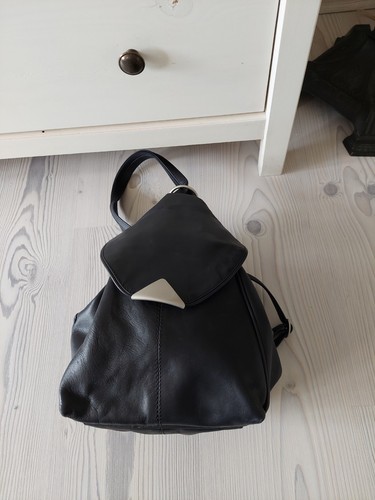 Leder rucksack schwarz - leder,