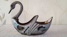 Schwan messing figur blumen - messing,