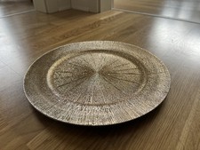 4 x Platzteller glänzend Gold Relief Ø 33cm Hochzeit Unterteller