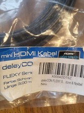 deleyCON 3m mini HDMI Kabel 1.4a SLIM High Speed mit Ethernet 4K ULTRA HD