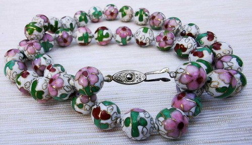 Vintage cloisonne halskette - vintage,